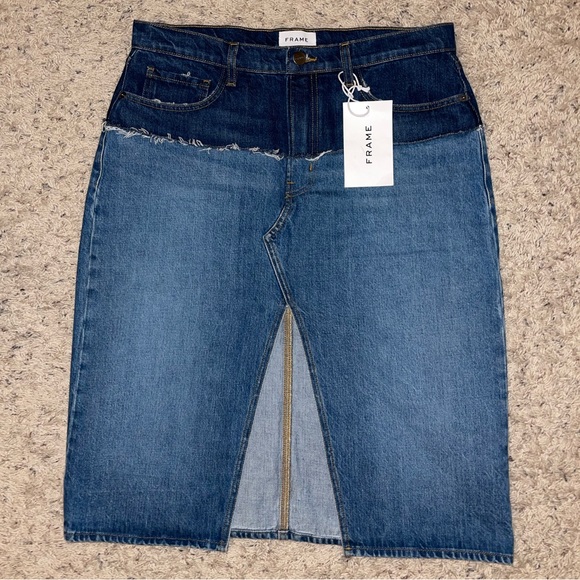 Frame size 30 NWT reconstructed denim skirt - Picture 2 of 4